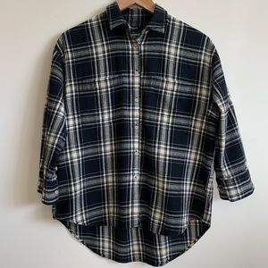 Madewell Black & White Plaid Button Down Sz S